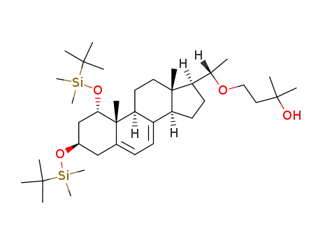 Molecular Structure of 103909-78-0 (4-{(S)-1-[(1S,3R,9S,10R,13S,14R)-1,3-Bis-(tert-butyl-dimethyl-silanyloxy)-10,13-dimethyl-2,3,4,9,10,11,12,13,14,15,16,17-dodecahydro-1H-cyclopenta[a]phenanthren-17-yl]-ethoxy}-2-methyl-butan-2-ol)