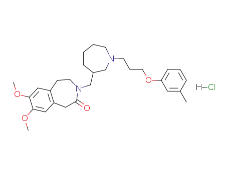 Molecular Structure of 119918-74-0 (3-[(N-(3-(3-Methyl-phenoxy)-propyl)-hexahydro-azepin-3-yl)methyl]-7,8-dimethoxy-2-oxo-1,3,4,5-tetrahydro-2H-3-benzazepinehydrochloride)