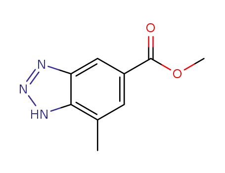 Molecular Structure of 1132638-93-7 (1H-1,2,3-benzotriazole-5-carboxylic acid, 7-Methyl-, Methyl ester)