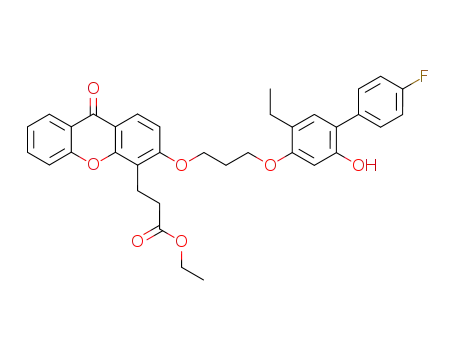 3-{3-[3-(5-Ethyl-4'-fluoro-2-hydroxy-biphenyl-4-yloxy)-propoxy]-9-oxo-9H-xanthen-4-yl}-propionic acid ethyl ester