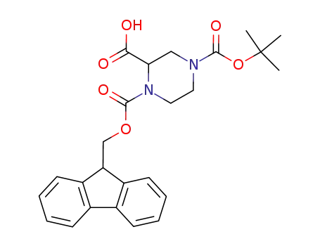 Molecular Structure of 183742-23-6 (4-Boc-1-Fmoc-2-piperazinecarboxylic acid)