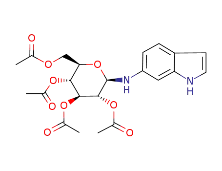 Acetic acid (2R,3R,4S,5R,6R)-4,5-diacetoxy-6-acetoxymethyl-2-(1H-indol-6-ylamino)-tetrahydro-pyran-3-yl ester
