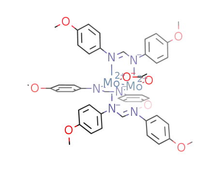 Molecular Structure of 581775-94-2 (Mo<sub>2</sub>(N,N′-di(p-anisyl)formamidinate)<sub>3</sub>(O<sub>2</sub>CCH<sub>3</sub>))