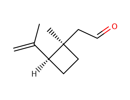 Molecular Structure of 63623-52-9 (Cyclobutaneacetaldehyde,1-methyl-2-(1- methylethenyl)-,(1R,2S)- )