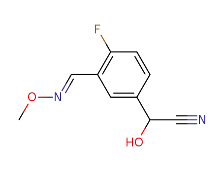 Molecular Structure of 166408-36-2 (α-Cyano-4-fluoro-3-[(methoxyimino)methyl]benzyl alcohol)