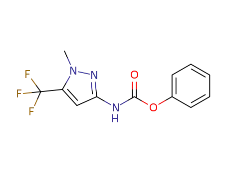 Molecular Structure of 1188909-55-8 (phenyl (1-methyl-5-(trifluoromethyl)-1H-pyrazol-3-yl)carbamate)