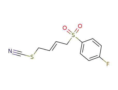 Molecular Structure of 80120-57-6 (1-Fluoro-4-((E)-4-thiocyanato-but-2-ene-1-sulfonyl)-benzene)
