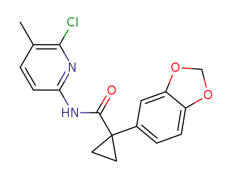 Molecular Structure of 936727-60-5 (1-(benzo[d][1,3]dioxol-5-yl)-N-(6-chloro-5-methylpyridin-2-yl)cyclopropanecarboxamide)