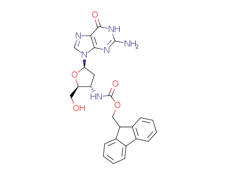Molecular Structure of 1418009-19-4 (3’-(9-fluorenylmethoxycarbonyl)amino-2’,3’-dideoxyguanosine)