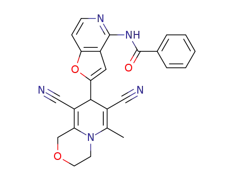 N-[2-(7,9-dicyano-6-methyl-1,3,4,8-tetrahydropyrido[2,1-c][1,4]oxazin-8-yl)furo[3,2-c]pyridin-4-yl]benzamide