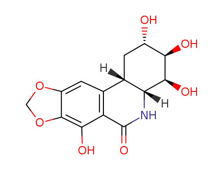 Molecular Structure of 40042-04-4 (2,3,4,7-tetrahydroxy-1,3,4,4a,5,11b-hexahydro[1,3]dioxolo[4,5-j]phenanthridin-6(2H)-one)