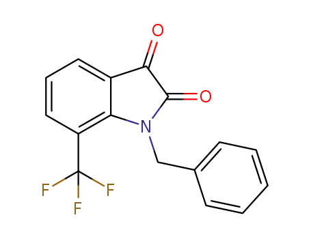 Molecular Structure of 1263090-20-5 (1-benzyl-7-(trifluoromethyl)indoline-2,3-dione)