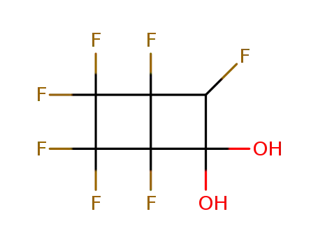 Molecular Structure of 175605-73-9 (1,3,4,5,5,6,6-Heptafluoro-bicyclo[2.2.0]hexane-2,2-diol)