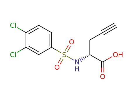 Molecular Structure of 885104-37-0 ((R)-2-(3,4-dichlorobenzenesulfonamido)pent-4-ynoic acid)