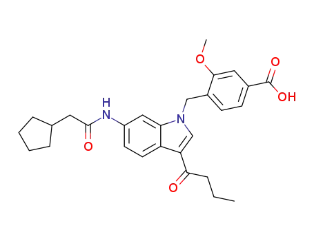 4-[3-Butyryl-6-(2-cyclopentyl-acetylamino)-indol-1-ylmethyl]-3-methoxy-benzoic acid