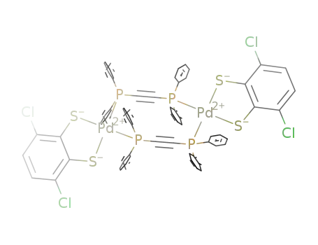 Molecular Structure of 1146360-15-7 ((Pd(1,4-dichloro-2,3-benzenedithiolate))2(μ-1,2-bis(diphenylphosphino)acetylene)2)