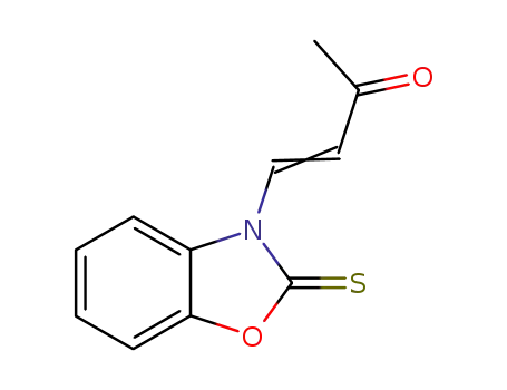 Molecular Structure of 88235-12-5 (3-Buten-2-one, 4-(2-thioxo-3(2H)-benzoxazolyl)-)
