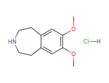 Molecular Structure of 14165-90-3 (1H-3-Benzazepine, 2,3,4,5-tetrahydro-7,8-dimethoxy-, hydrochloride)