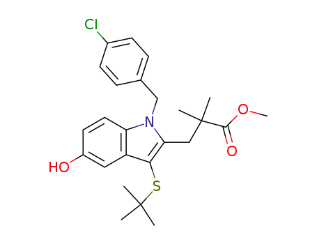 1H-인돌-2-프로판산, 1-[(4-클로로페닐)메틸]-3-[(1,1-디메틸에틸)티오]-5-히드록시-α,α-디메틸-, 메틸 에스테르