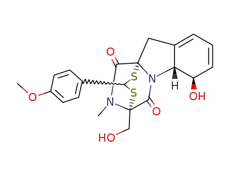 7<i>c</i>-hydroxy-4-hydroxymethyl-2ξ-(4-methoxy-phenyl)-13-methyl-(6a<i>c</i>)-7,11-dihydro-6a<i>H</i>-4<i>r</i>,11a<i>c</i>-azaethano-[1,3,5]dithiazepino[5,4-<i>a</i>]indole-5,12-dione
