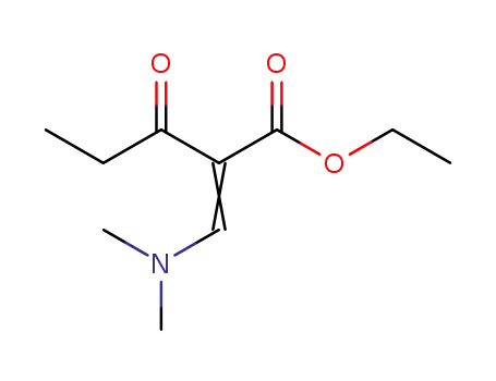 Molecular Structure of 89193-23-7 (Pentanoic acid, 2-[(dimethylamino)methylene]-3-oxo-, ethyl ester)