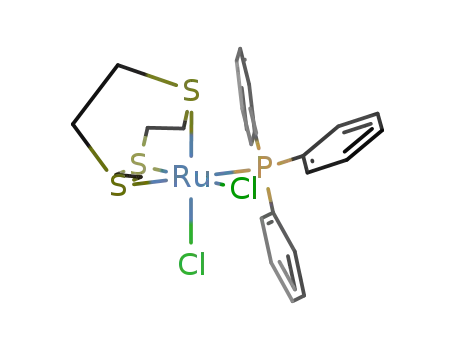 Molecular Structure of 141738-34-3 ([RuCl<sub>2</sub>(PPh<sub>3</sub>)([9]aneS<sub>3</sub>)])