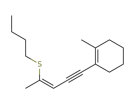 Molecular Structure of 89556-05-8 (Cyclohexene, 1-[4-(butylthio)-3-penten-1-ynyl]-2-methyl-, (Z)-)