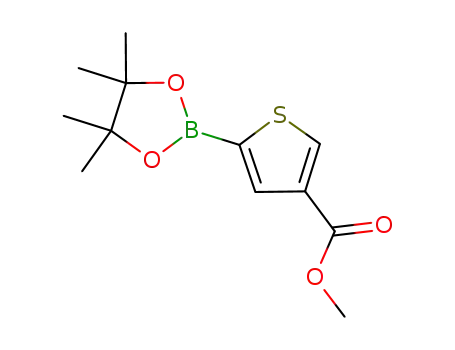 Molecular Structure of 1040281-86-4 (Methyl 4-(tetraMethyl-1,3,2-dioxaborolan-2-yl)thiophene-2-carboxylate)