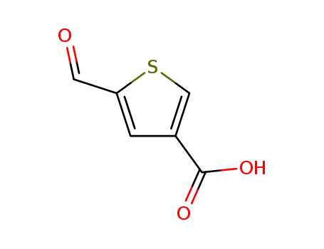 Molecular Structure of 89324-44-7 (5-Formyl-3-thiophenecarboxylic acid)