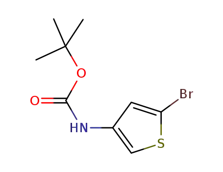Molecular Structure of 494833-75-9 (2-BROMO-4-(N-TERT-BUTYLOXYCARBONYLAMINO)THIOPHENE)