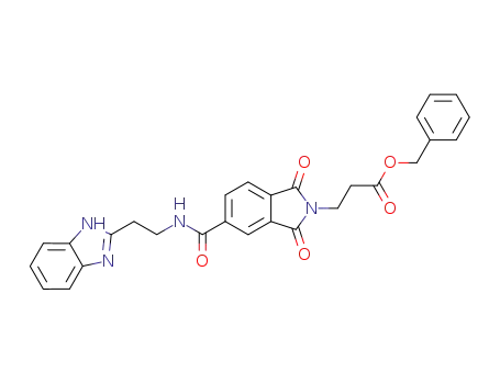 Molecular Structure of 565470-52-2 (2H-Isoindole-2-propanoic acid,
5-[[[2-(1H-benzimidazol-2-yl)ethyl]amino]carbonyl]-1,3-dihydro-1,3-diox
o-, phenylmethyl ester)