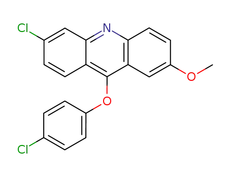 Molecular Structure of 115960-63-9 (Acridine, 6-chloro-9-(4-chlorophenoxy)-2-methoxy-)