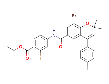 ethyl 2-fluoro-4-[[[8-bromo-2,2-dimethyl-4-(4-methylphenyl)-6-chromanyl]carbonyl]amino]benzoate
