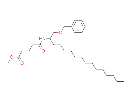 Molecular Structure of 918817-70-6 (Pentanoic acid, 5-oxo-5-[[1-[(phenylmethoxy)methyl]pentadecyl]amino]-,
methyl ester)