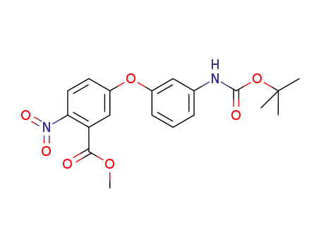 Molecular Structure of 1192319-26-8 (5-(3-tert-butoxycarbonylaminophenoxy)-2-nitrobenzoic acid methyl ester)