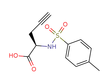 Molecular Structure of 211054-14-7 ((R)-2-(toluene-4-sulfonylamino)pent-4-ynoic acid)