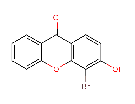 Molecular Structure of 88498-80-0 (9H-Xanthen-9-one, 4-bromo-3-hydroxy-)