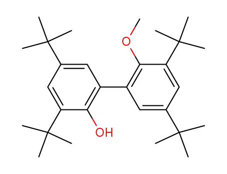 Molecular Structure of 31604-09-8 (3,3',5,5'-tetra-tert-butyl-2-hydroxy-2'-methoxybiphenyl)