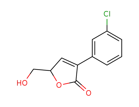 Molecular Structure of 362483-23-6 (2(5H)-Furanone, 3-(3-chlorophenyl)-5-(hydroxymethyl)-)
