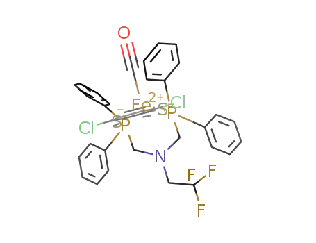 [(C<sub>6</sub>H<sub>2</sub>Cl<sub>2</sub>(S)2)Fe(CO)(P(C<sub>6</sub>H<sub>5</sub>)2CH<sub>2</sub>N(CH<sub>2</sub>CF<sub>3</sub>)CH<sub>2</sub>P(C<sub>6</sub>H<sub>5</sub>)2)]