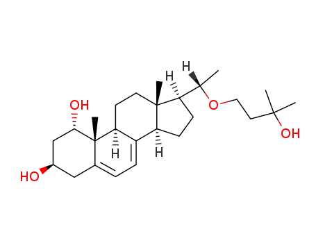 Molecular Structure of 142785-61-3 (20-(3-hydroxy-3-methylbutyloxy)pregna-5,7-diene-1,3-diol)