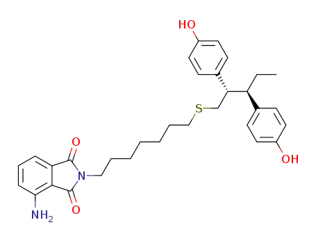 4-Amino-2-{7-[(2S,3R)-2,3-bis-(4-hydroxy-phenyl)-pentylsulfanyl]-heptyl}-isoindole-1,3-dione