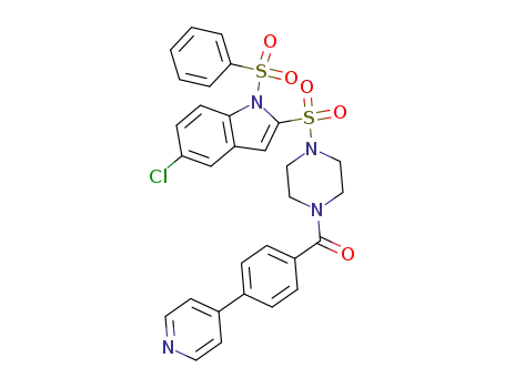 1-[(5-chloroindol-1-phenylsulfonyl-2-yl)sulfonyl]-4-[4-(4-pyridyl)benzoyl]piperazine