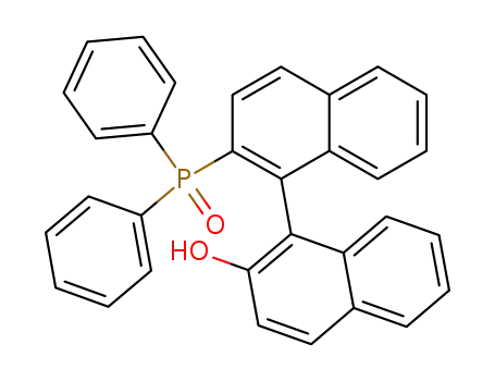 Molecular Structure of 132548-91-5 ([1,1'-Binaphthalen]-2-ol, 2'-(diphenylphosphinyl)-, (1R)-)