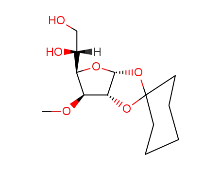 Molecular Structure of 13322-87-7 (1,2-O-CYCLOHEXYLIDENE-3-O-METHYL-ALPHA-D-GLUCOFURANOSE)