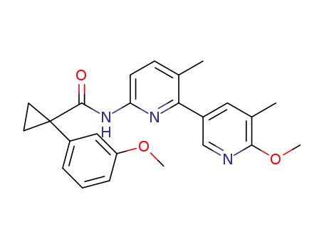 Molecular Structure of 1083168-98-2 (N-(6'-methoxy-3,5'-dimethyl-2,3'-bipyridin-6-yl)-1-(3-methoxyphenyl)cyclopropanecarboxamide)