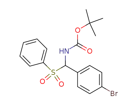 Molecular Structure of 479423-30-8 (N-tert-butyloxycarbonyl-α-(phenylsulfonyl)-4-bromobenzylamine)