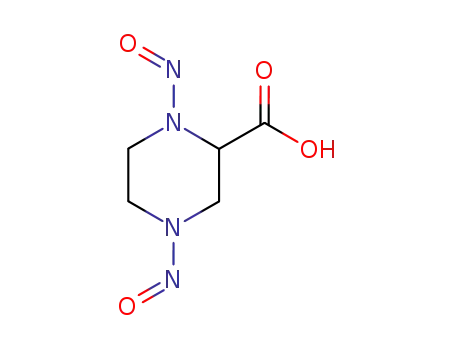 Molecular Structure of 98236-74-9 (2-Piperazinecarboxylicacid,1,4-dinitroso-(9CI))