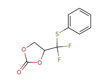 Molecular Structure of 363159-52-8 (4,4-difluoro-4-(phenylthio)methyl-1,3-dioxolan-2-one)