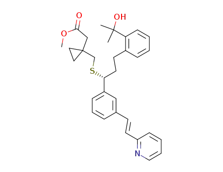 (1-{(R)-3-[2-(1-Hydroxy-1-methyl-ethyl)-phenyl]-1-[3-((E)-2-pyridin-2-yl-vinyl)-phenyl]-propylsulfanylmethyl}-cyclopropyl)-acetic acid methyl ester